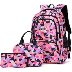 Geometric Printed 3pc School Bag Set